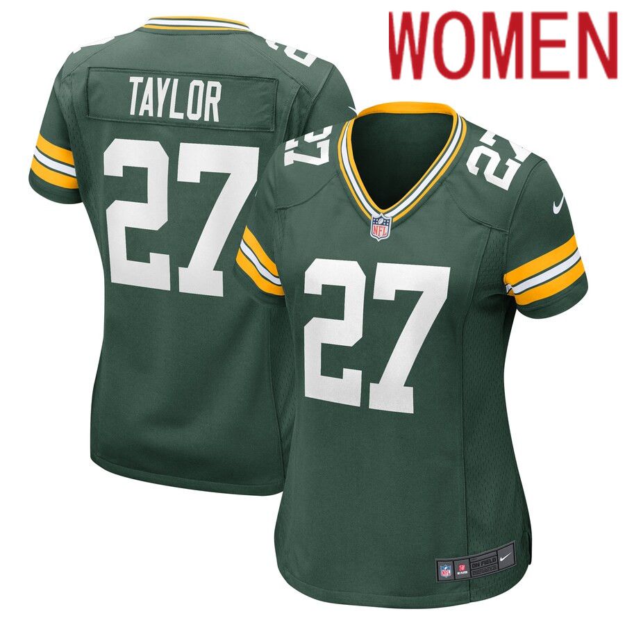 Women Green Bay Packers 27 Patrick Taylor Nike Green Game Player NFL Jersey